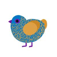 Tetraphobia, a sapphire and orange chicken with a double-lace pattern