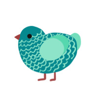 (unnamed), a teal and mint chicken with a lace pattern