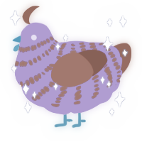 没有希望, a blurple and russet chicken with a bar pattern
