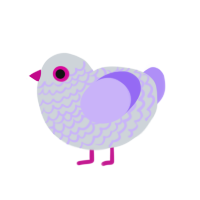 RuBeak, a mist and lilac chicken with a lace pattern