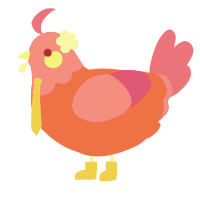 A crimson and amethyst chicken with a head pattern