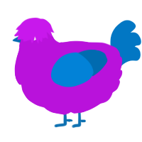 Tynder, a amethyst and sapphire chicken