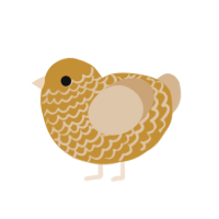 Wherthers, a gold and beige chicken with a lace pattern