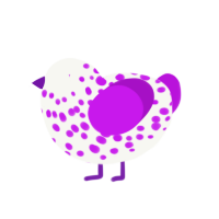 (unnamed), a white and amethyst chicken with a speckle pattern