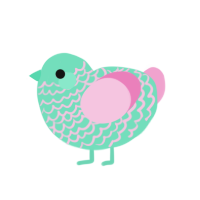 (unnamed), a mint and pink chicken with a lace pattern