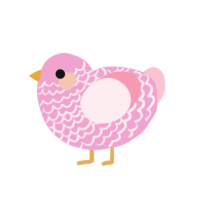 Quirked-Up White Boy, a pink and rose chicken with a lace pattern
