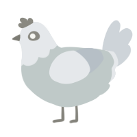 Ghost of Chicago, a silver and mist chicken with a head pattern