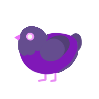(unnamed), a violet and overcast chicken with a head pattern