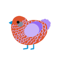 (unnamed), a vermilion and lilac chicken with a lace pattern