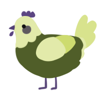 A olive and lemon chicken with a head pattern