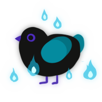 Nevermore, a black and sea chicken