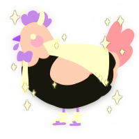 A black and pink chicken with a head pattern