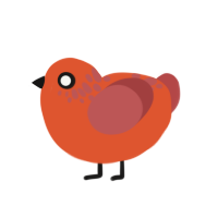 (unnamed), a vermilion and red chicken with a neck-speckle pattern