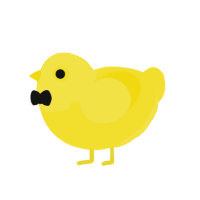 Mr Yellow, a yellow chicken with a head pattern