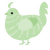 A gluppy chicken with a bar pattern