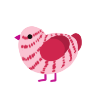 (unnamed), a rose and crimson chicken with a bar pattern