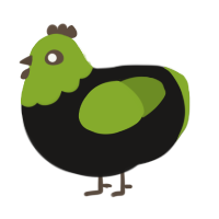 (unnamed), a sable and chartreuse chicken with a head pattern