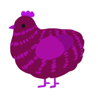 A wine and plum chicken with a bar pattern