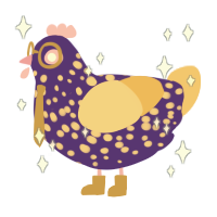 Night sky, a indigo and honey chicken with a speckle pattern