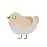 Plant Pot, a mist and beige chicken with a head pattern