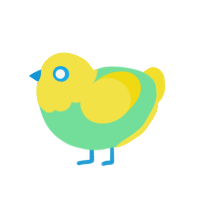 Sunday, a spring and yellow chicken with a head pattern