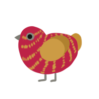 (unnamed), a crimson and gold chicken with a bar pattern