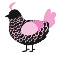 (unnamed), a sable and pink chicken with a lace pattern