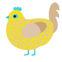 Sour Raspberry, a yellow and beige chicken with a lace pattern