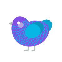 (unnamed), a blurple and cerulean chicken with a lace pattern