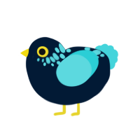 Wet Hands, a tumblr and aqua chicken with a neck-speckle pattern