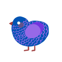 (unnamed), a ultramarine and blurple chicken with a lace pattern