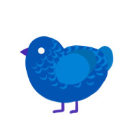 (unnamed), a ultramarine and sapphire chicken with a half-lace pattern