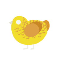 (unnamed), a yellow and orange chicken with a half-lace pattern