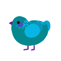 (unnamed), a teal and cerulean chicken with a neck-speckle pattern