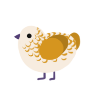 (unnamed), a cream and ochre chicken with a half-lace pattern