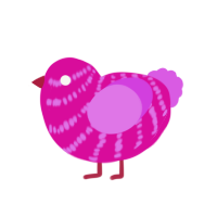 (unnamed), a fuchsia and orchid chicken with a bar pattern