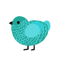 (unnamed), a turquoise and aqua chicken with a lace pattern