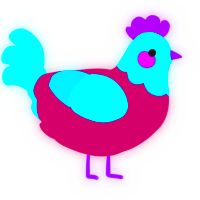 (unnamed), a wine and cerulean chicken with a head pattern