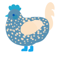 seashell, a brown and tumblr chicken with a speckle pattern