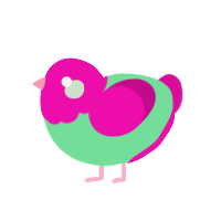 (unnamed), a spring and fuchsia chicken with a head pattern
