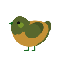 (unnamed), a gold and olive chicken with a head pattern