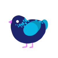 Blueberry Speckle, a navy and cerulean chicken with a neck-speckle pattern
