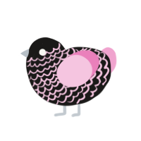 (unnamed), a sable and pink chicken with a lace pattern