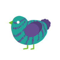 Master Lock, a turquoise and overcast chicken with a bar pattern