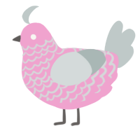 (unnamed), a pink and silver chicken with a lace pattern