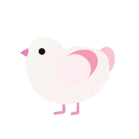 Rose, a white and rose chicken with a double-lace pattern