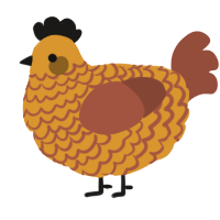 (unnamed), a orange and russet chicken with a lace pattern