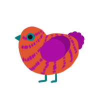 (unnamed), a vermilion and plum chicken with a bar pattern
