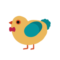 Tetris, a honey and teal chicken