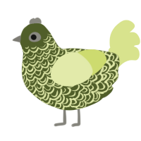 Kelp, a olive and lemon chicken with a double-lace pattern
